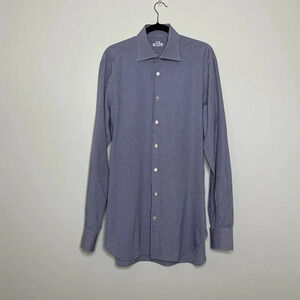 Kiton Men's Check Cotton Dress Shirt Hand Made in Italy luxury Designer